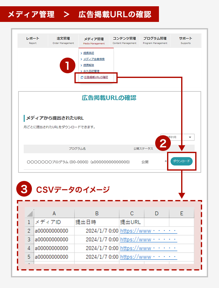 広告掲載URLの確認機能の使い方