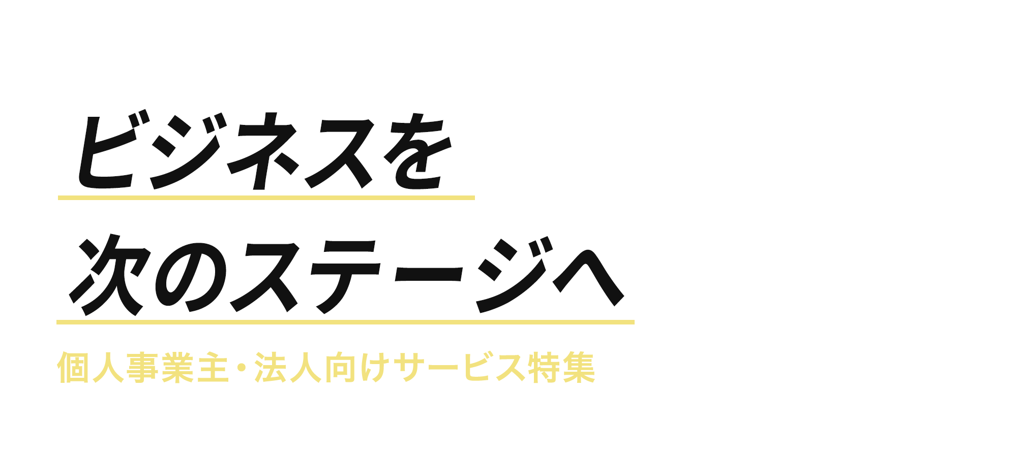 個人事業主・法人向けサービス特集